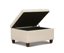 Load image into Gallery viewer, Louise Leather Storage Ottoman